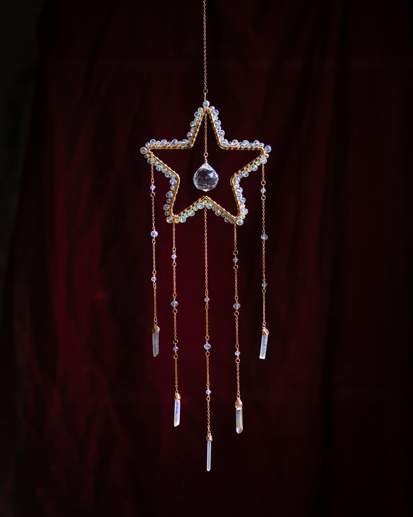 Atrapasol de prisma de cristal de estrella