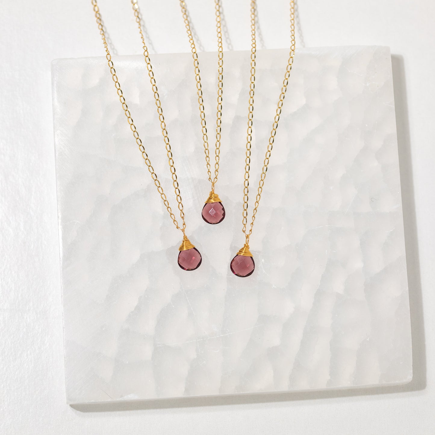 Dainty Plum Drop Necklace