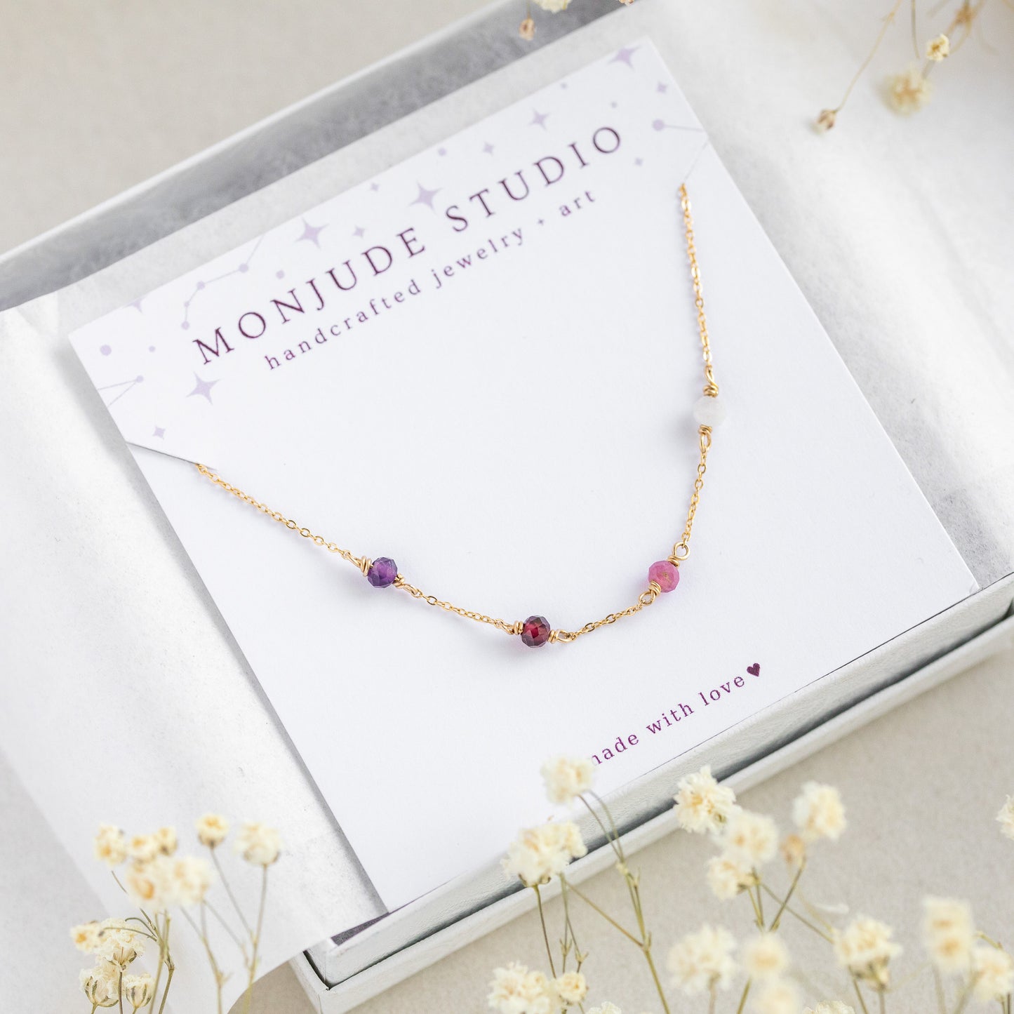 Custom Family Birthstone Necklace