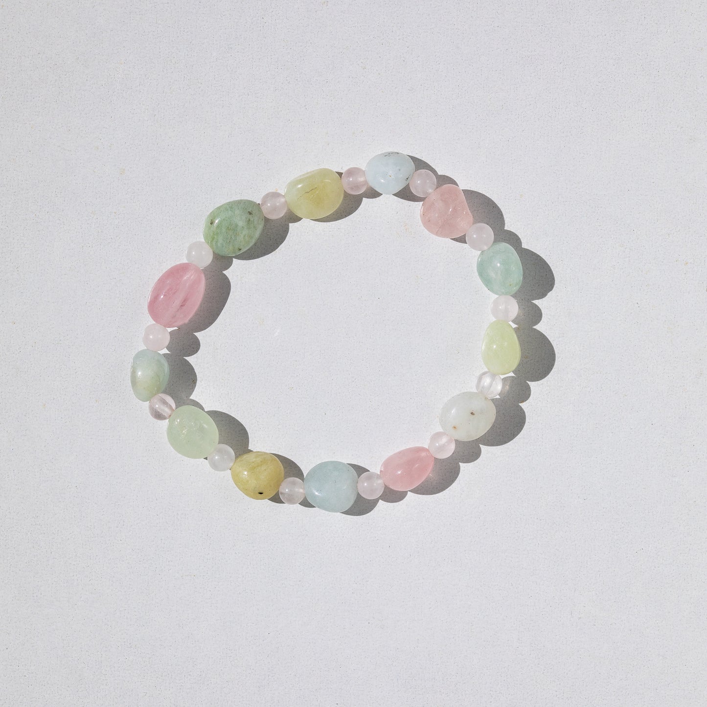 Morganite Pastel Gemstone Stretch Bracelet