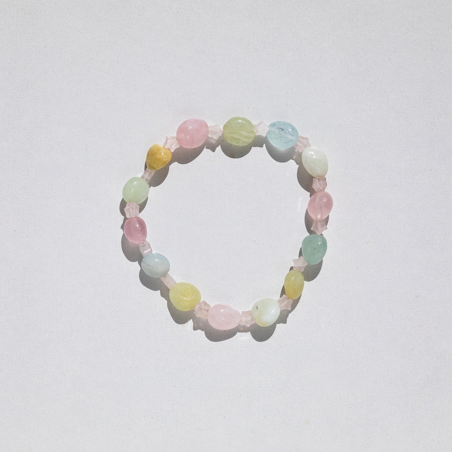Morganite Pastel Gemstone Stretch Bracelet