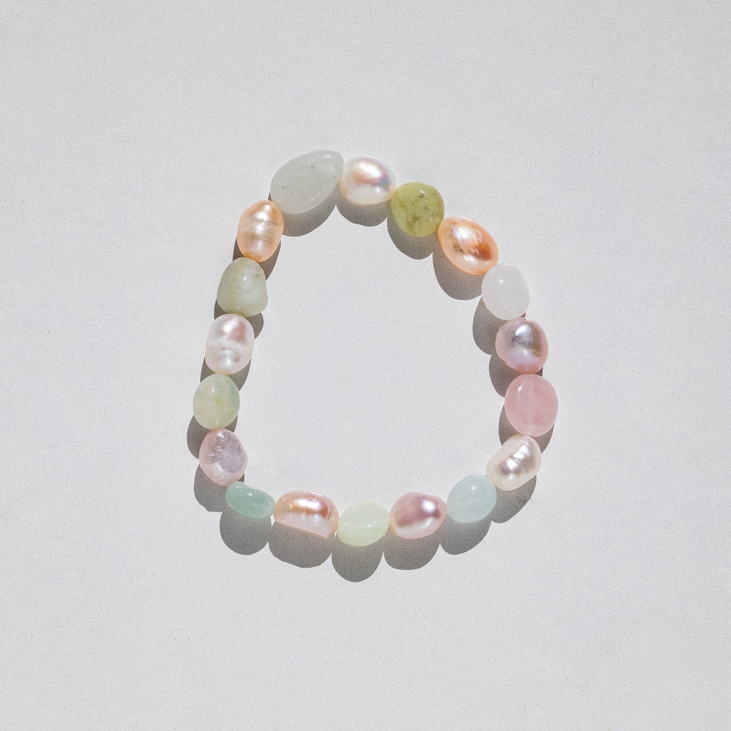Morganite Pastel Gemstone Stretch Bracelet