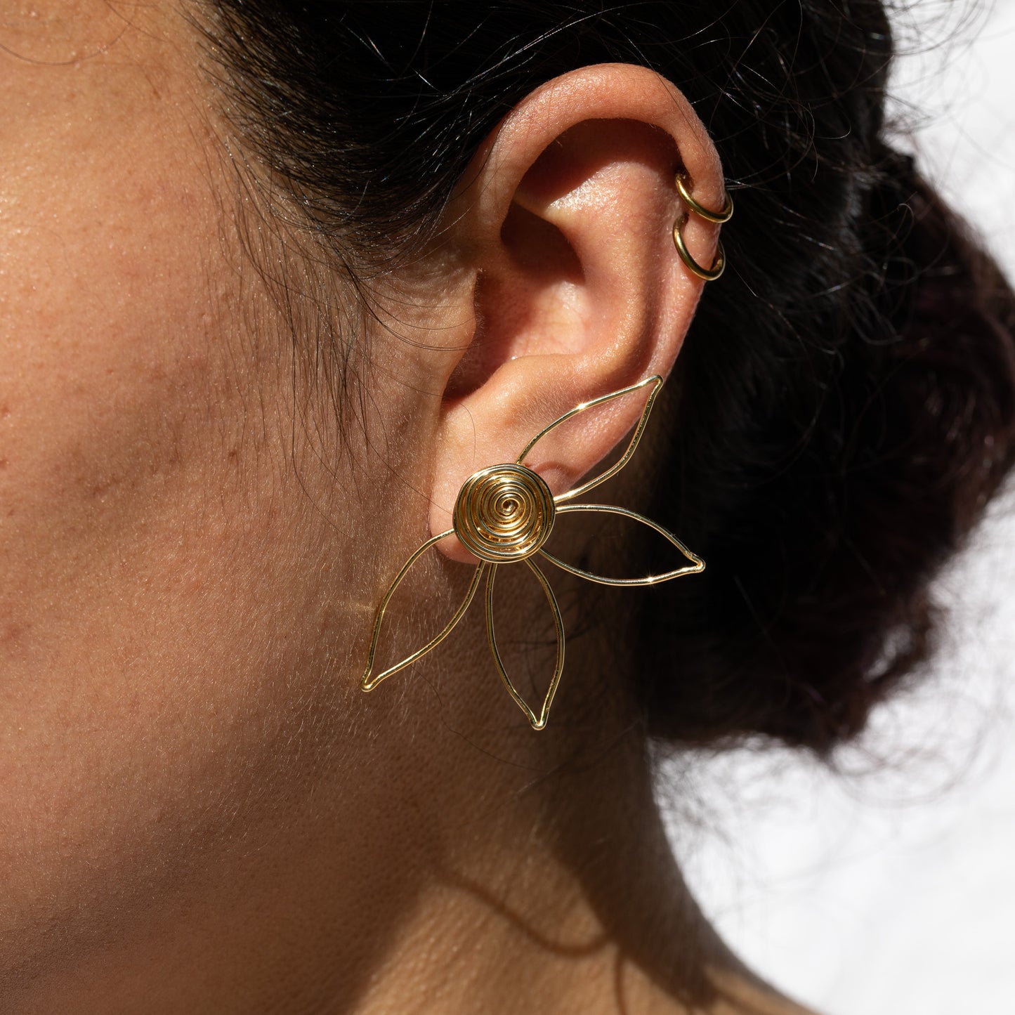 Wire Flower Statement Studs