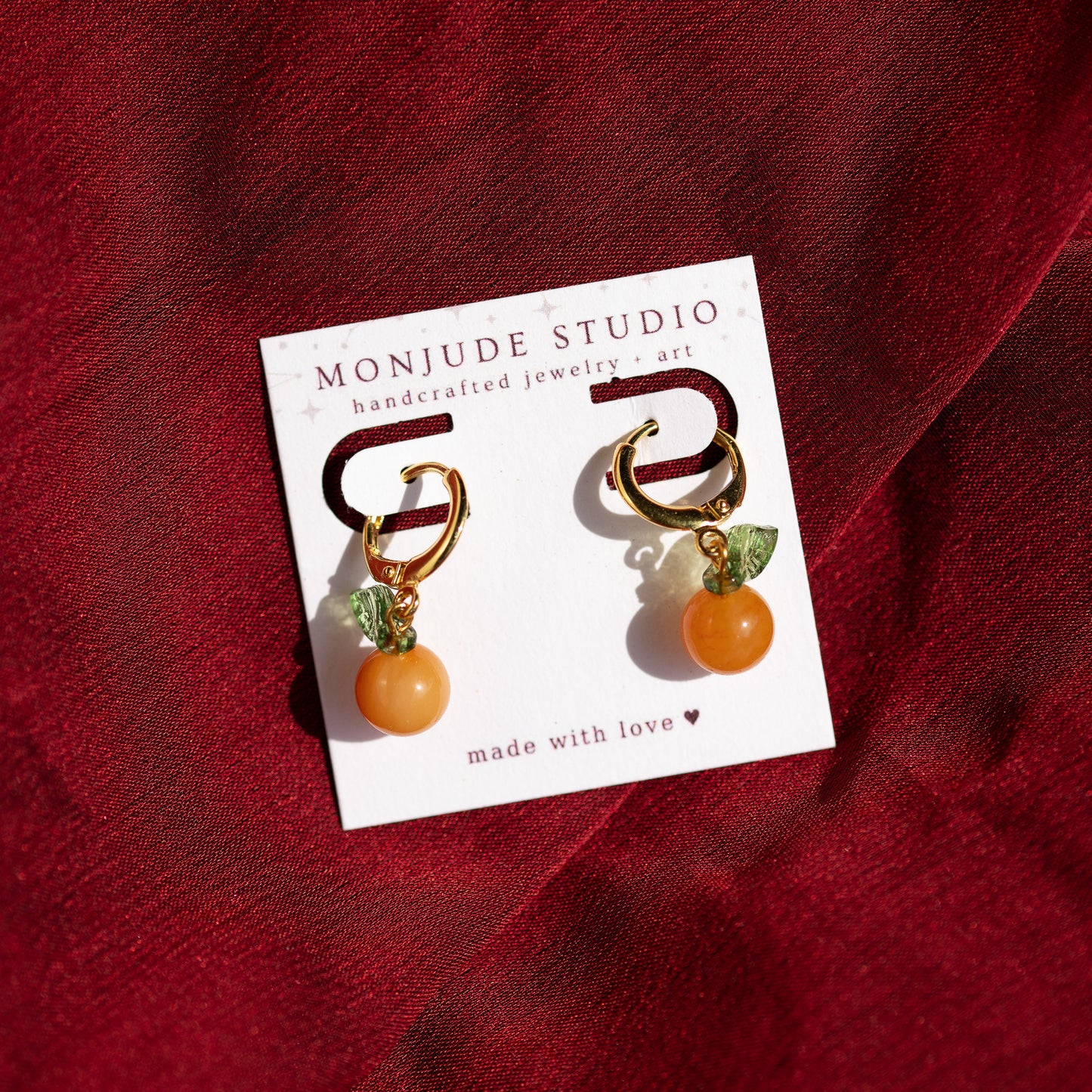 Pendientes Huggie naranjas