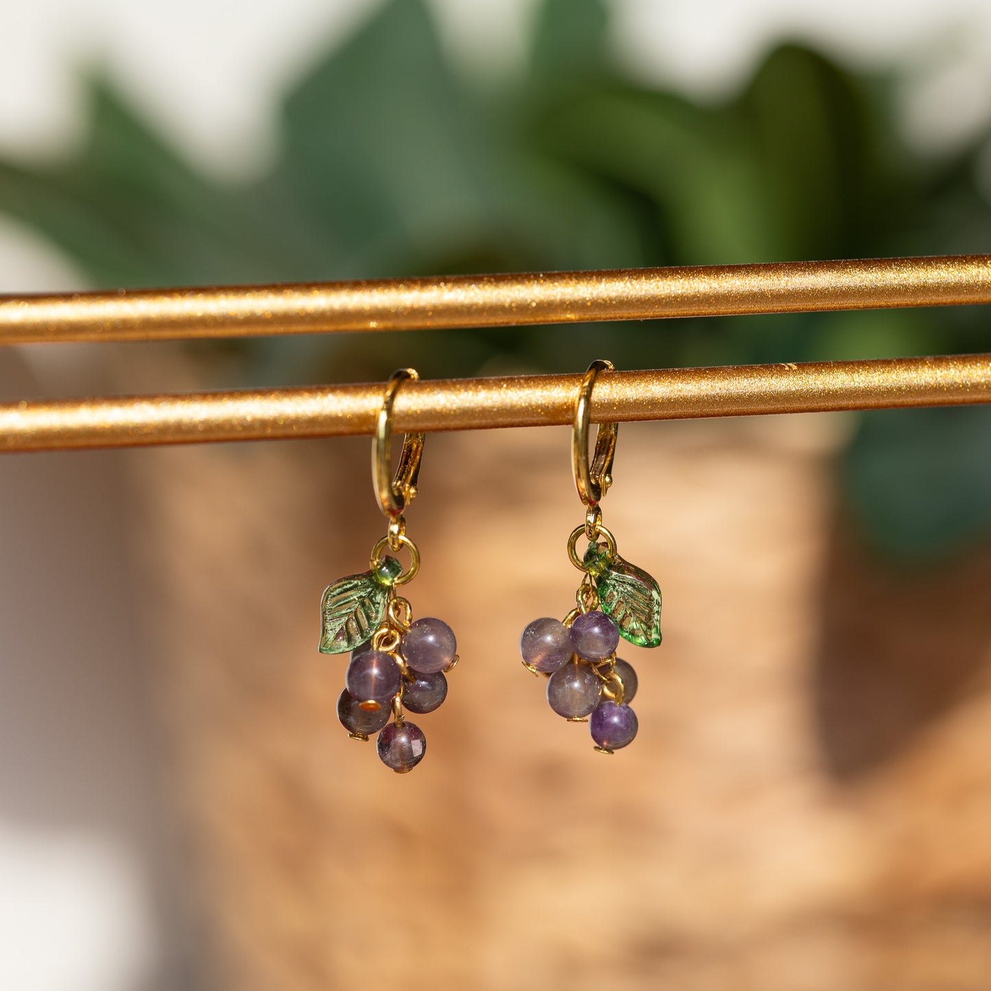 Pendientes Huggie de uvas