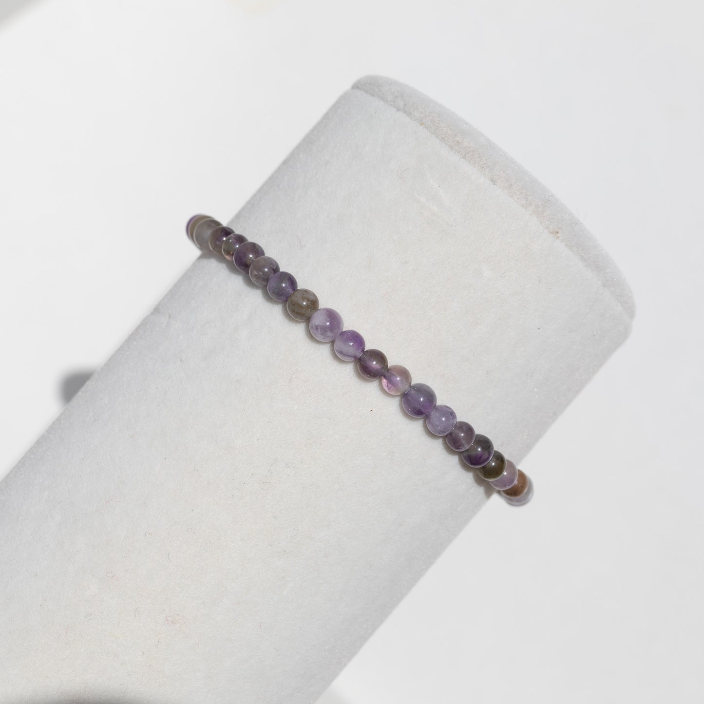 Pulsera elástica de piedras preciosas de cristal redondas y delicadas