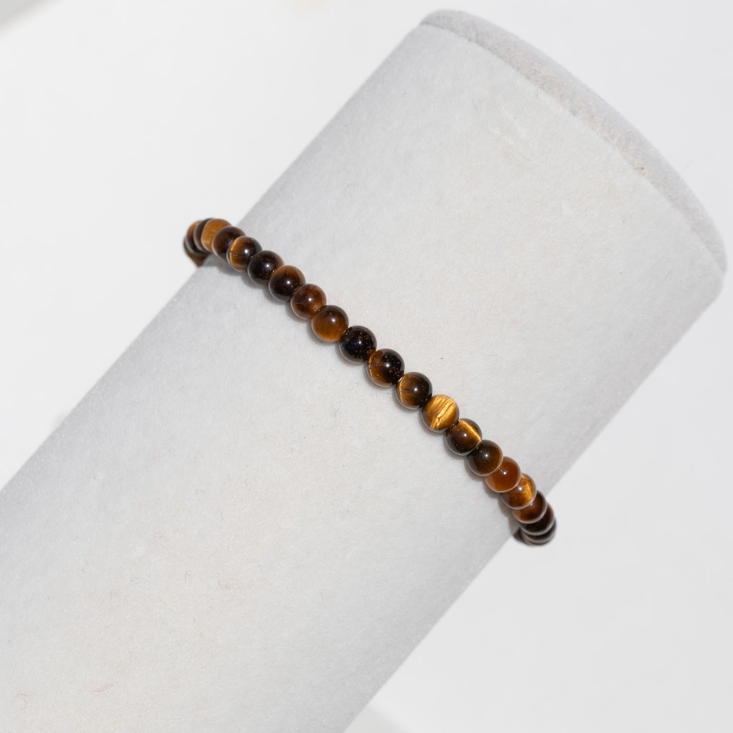 Pulsera elástica de piedras preciosas de cristal redondas y delicadas