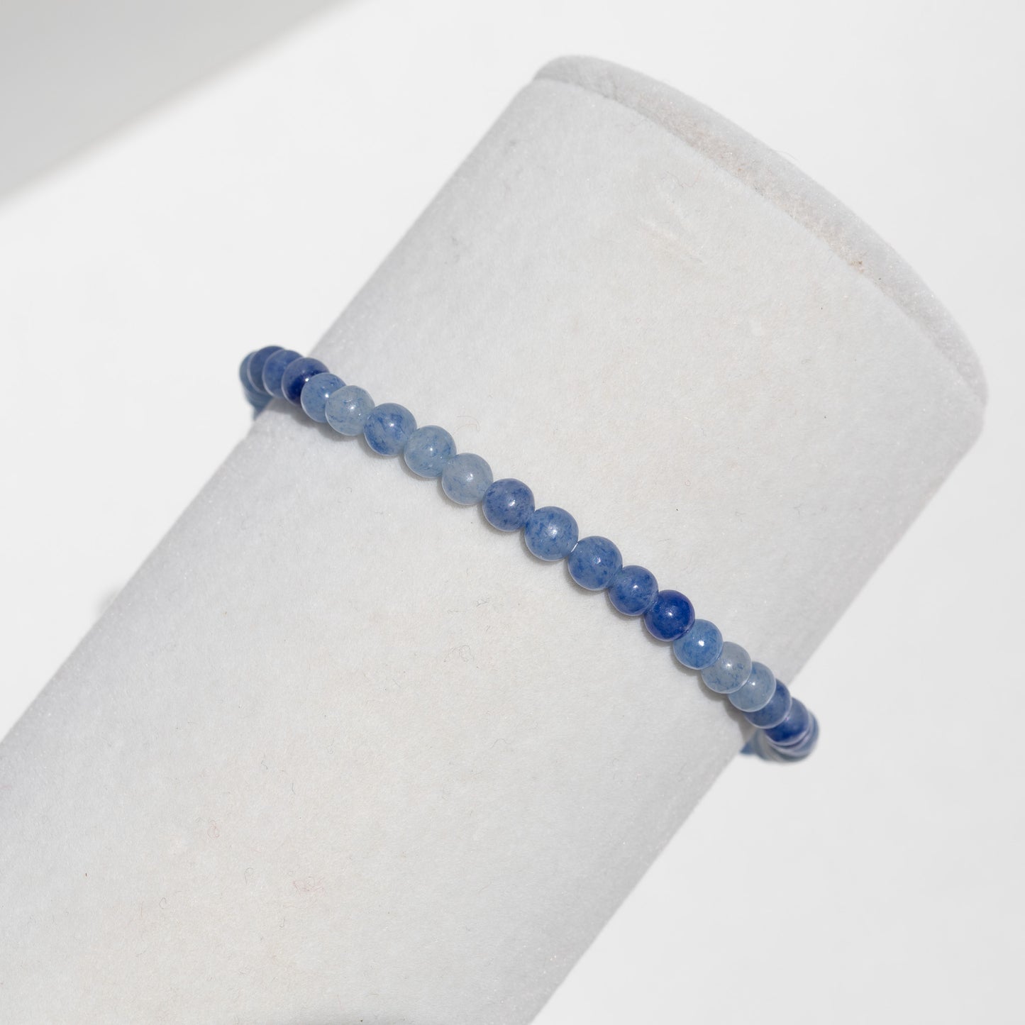 Pulsera elástica de piedras preciosas de cristal redondas y delicadas