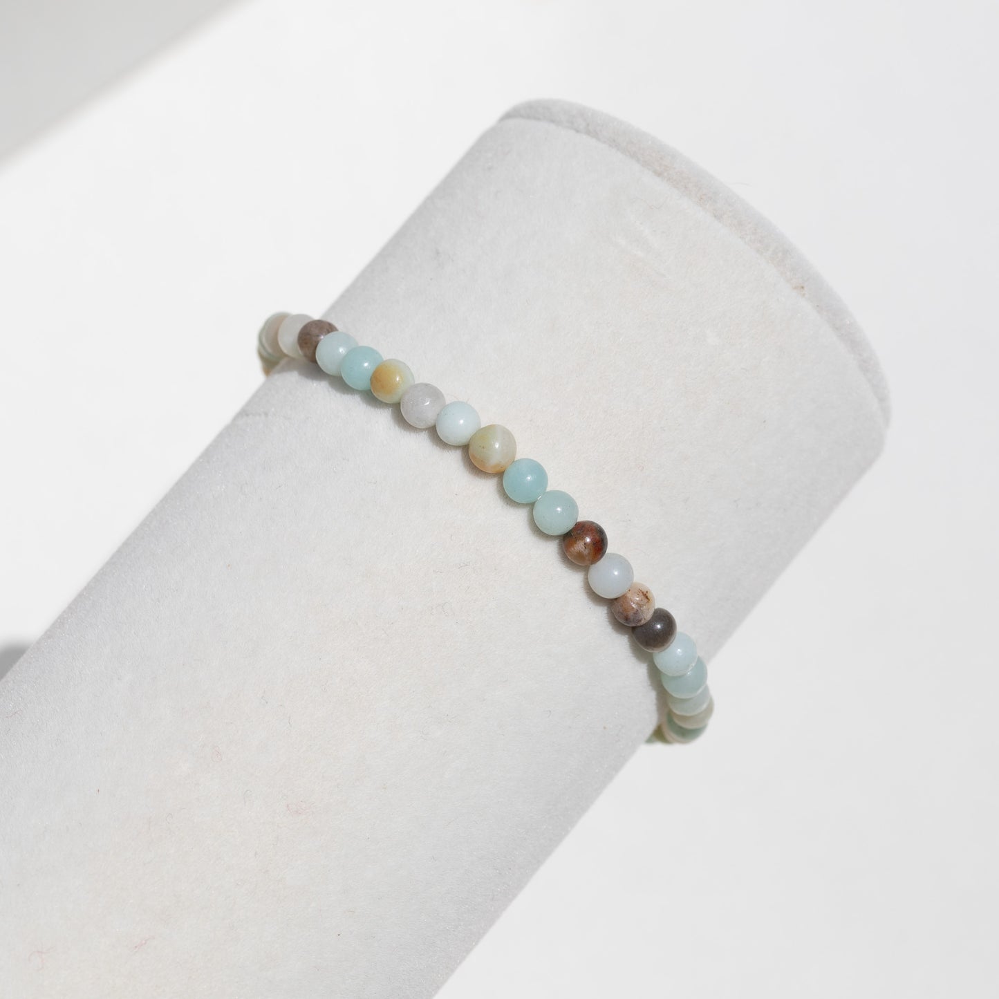 Pulsera elástica de piedras preciosas de cristal redondas y delicadas
