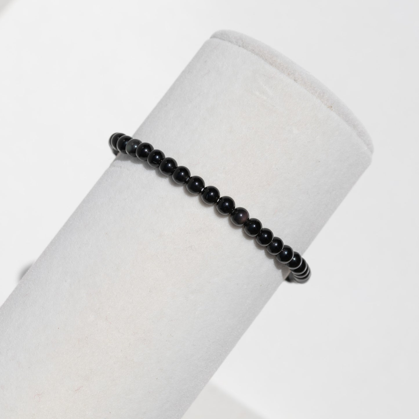 Pulsera elástica de piedras preciosas de cristal redondas y delicadas