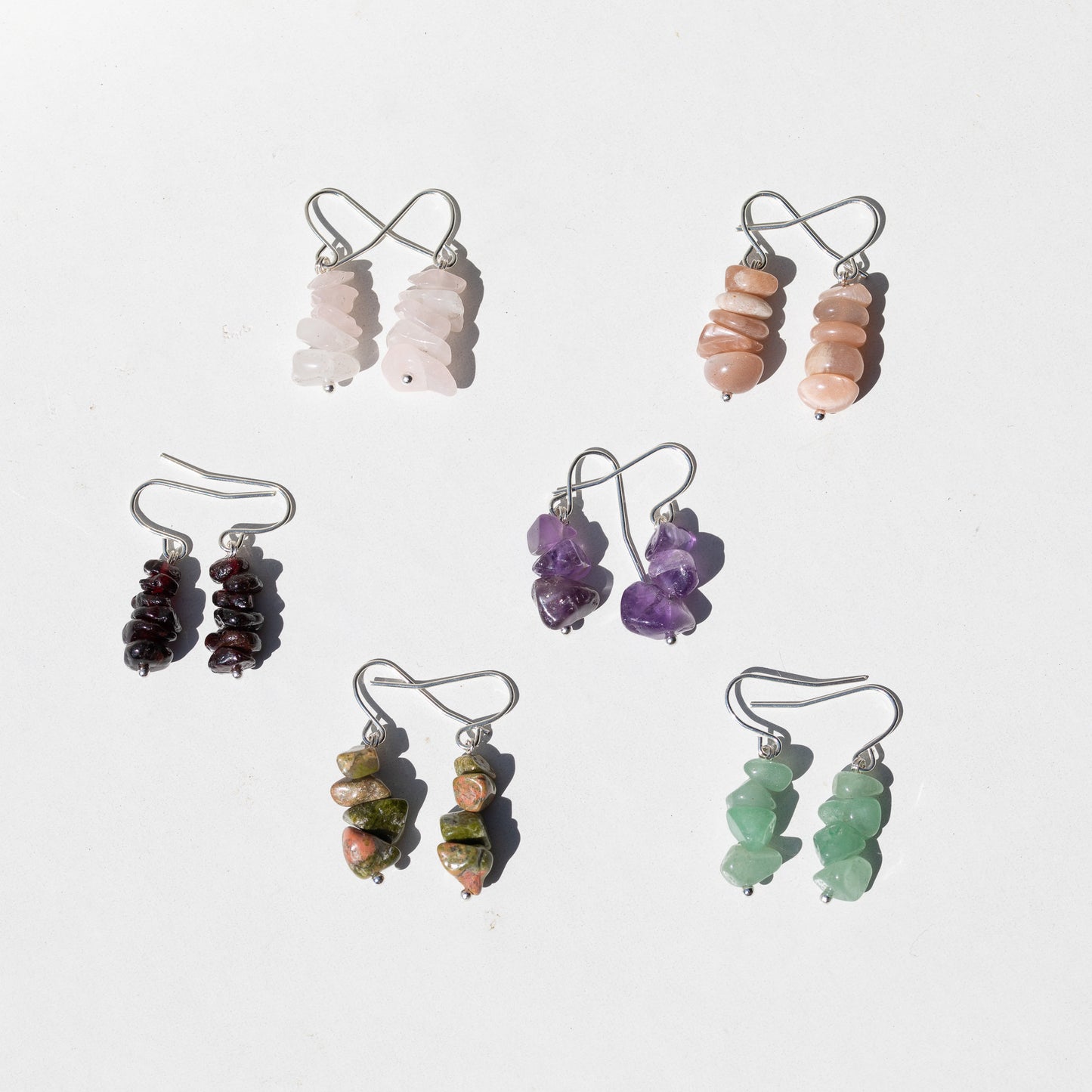 Pendientes de cristal pulido