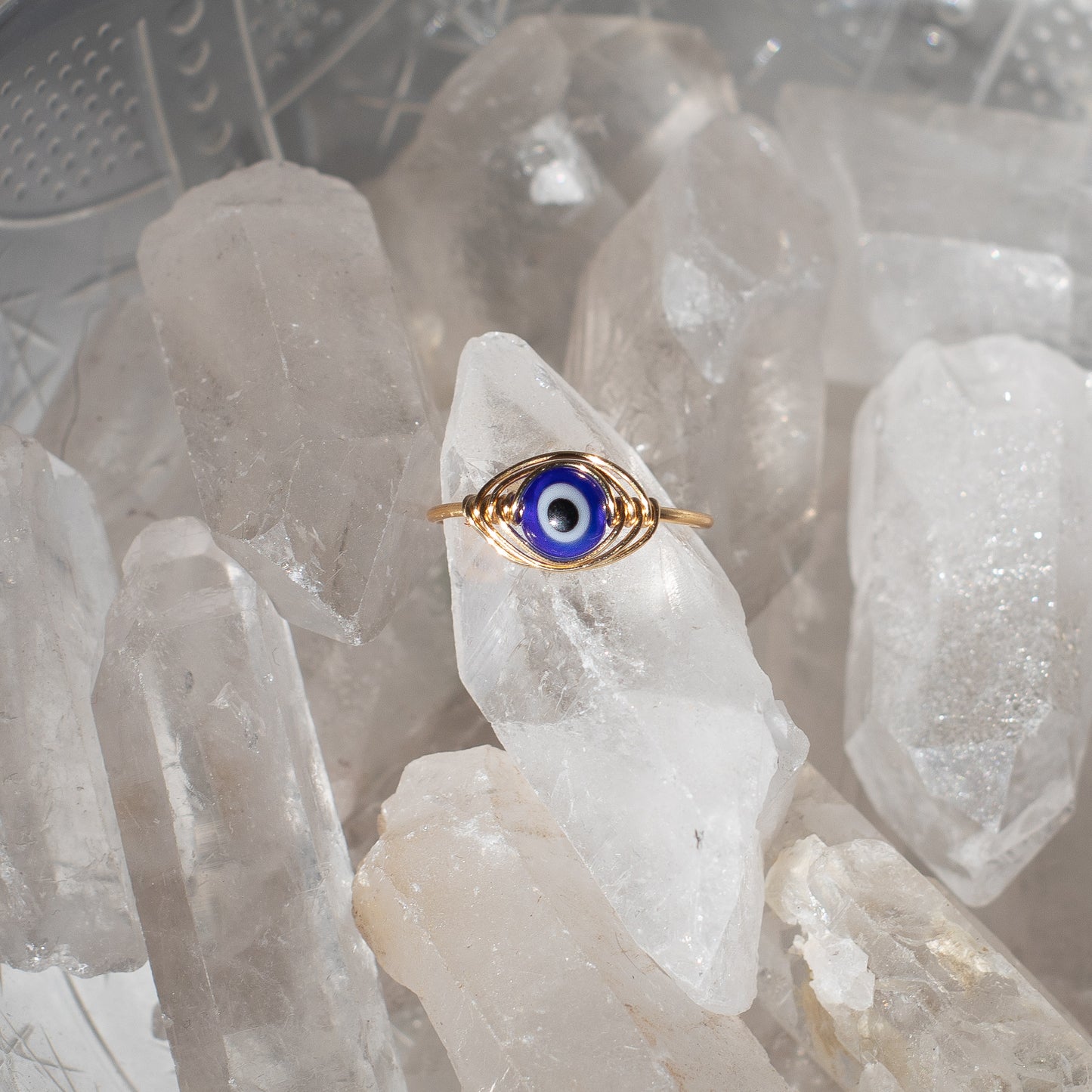 Anillo ajustable de mal de ojo