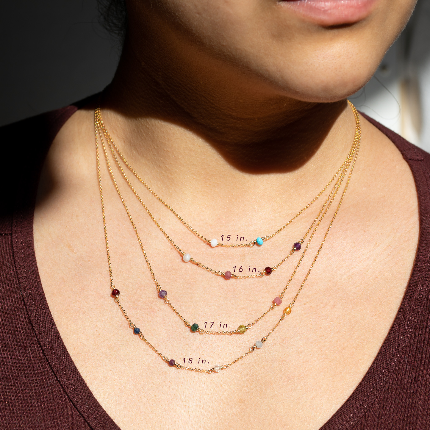 Custom Family Birthstones Necklace (14k Gold Fill)