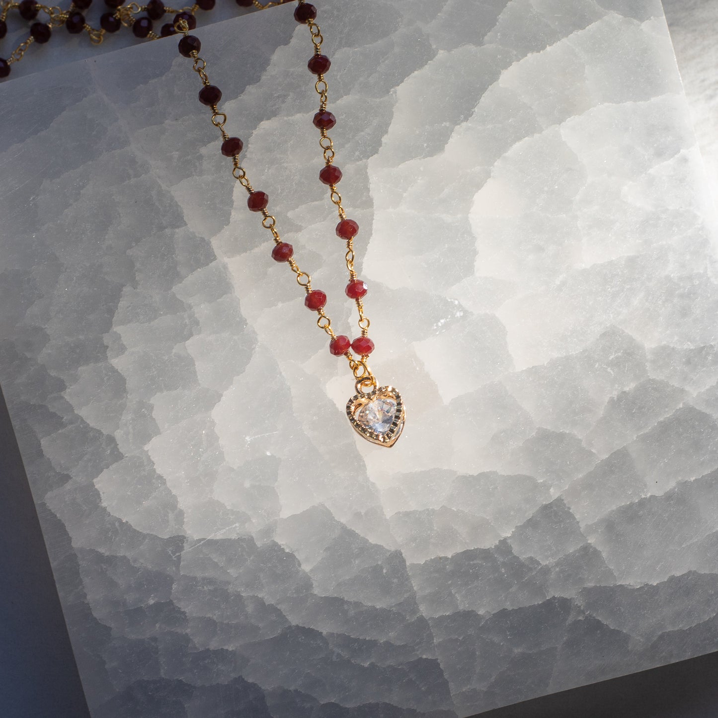 Quartz Princess & Heart Choker Necklace