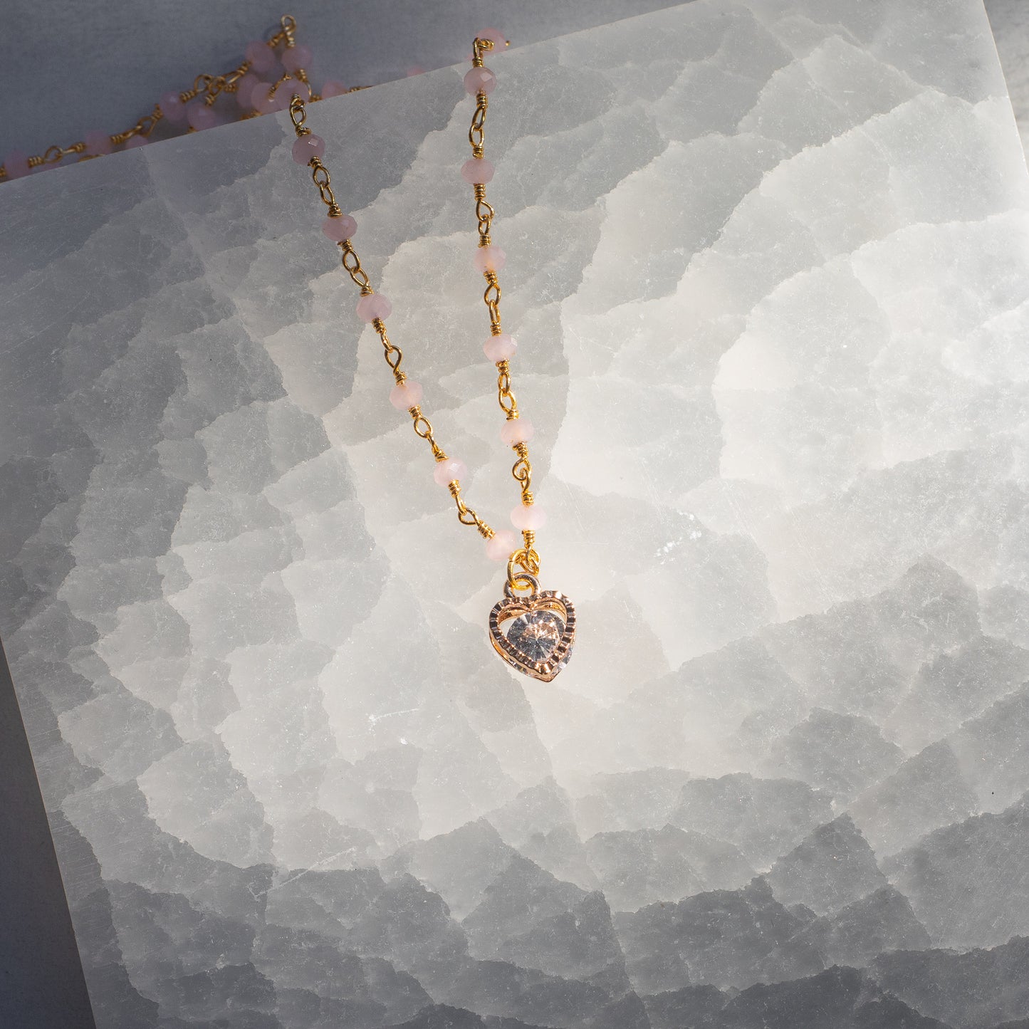 Quartz Princess & Heart Choker Necklace
