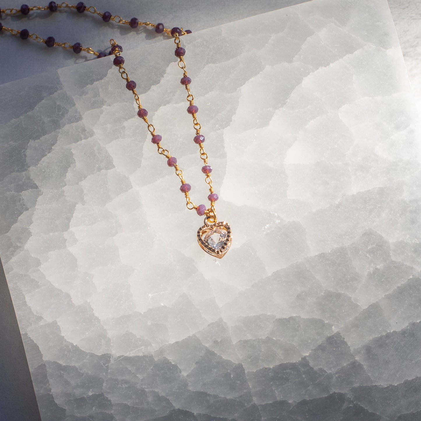 Quartz Princess & Heart Choker Necklace