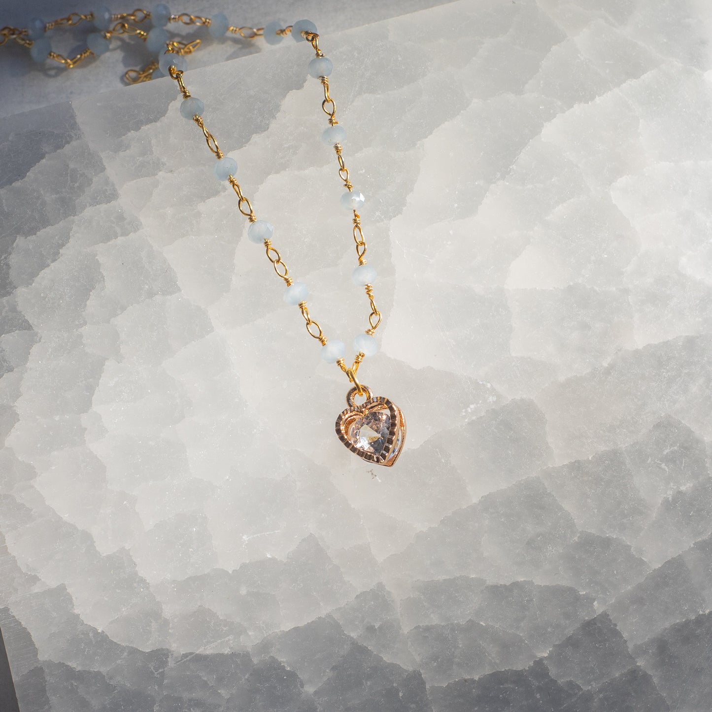 Quartz Princess & Heart Choker Necklace