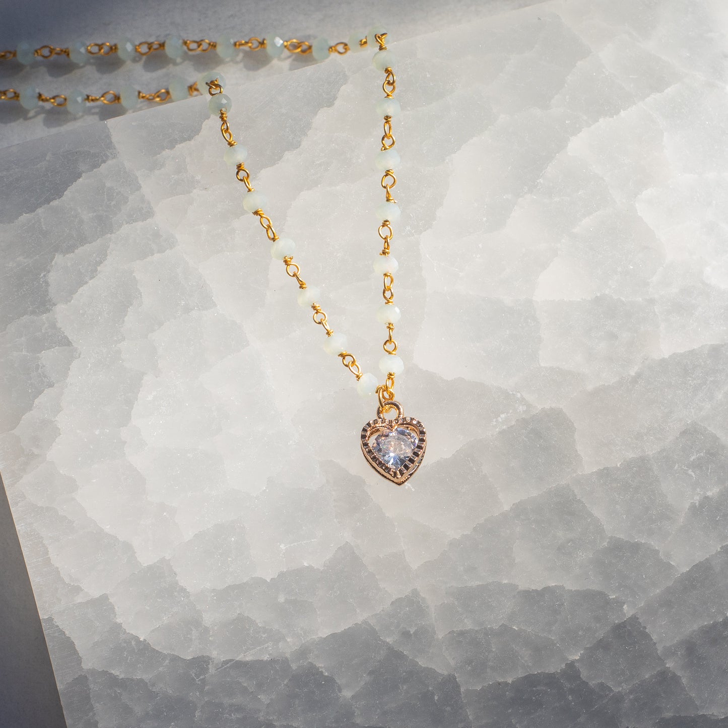 Quartz Princess & Heart Choker Necklace