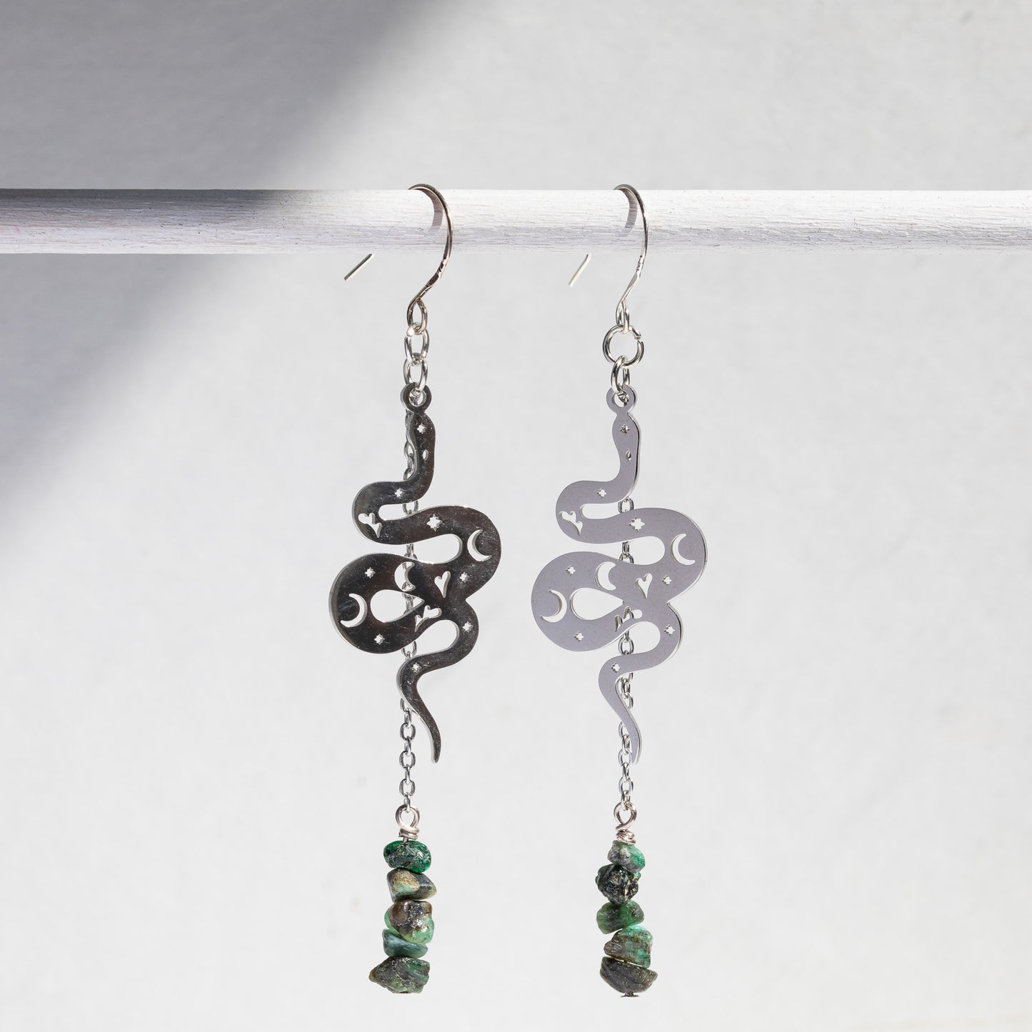 Emerald Serpent Earrings
