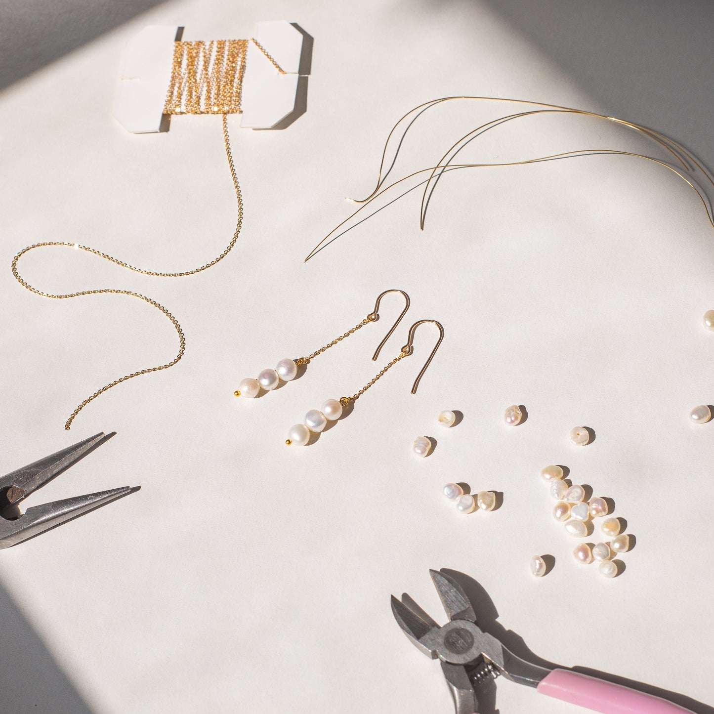 Pearl Trio Dangle Earrings (14k Gold Filled)