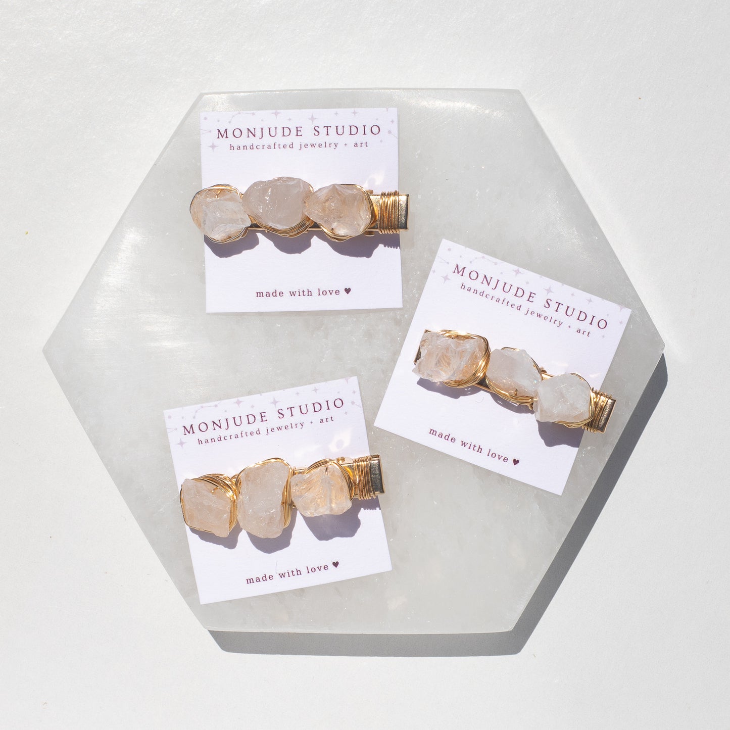 Raw Quartz Hair Clip
