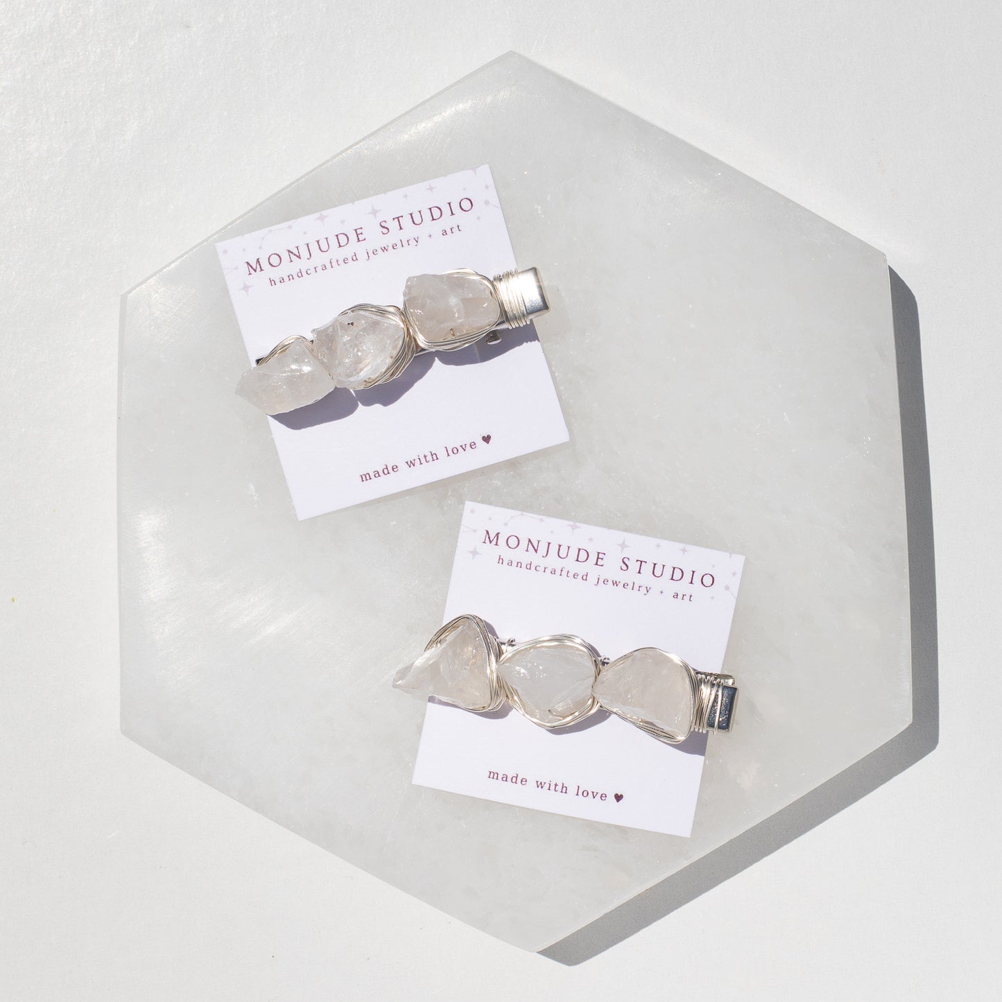 Raw Quartz Hair Clip