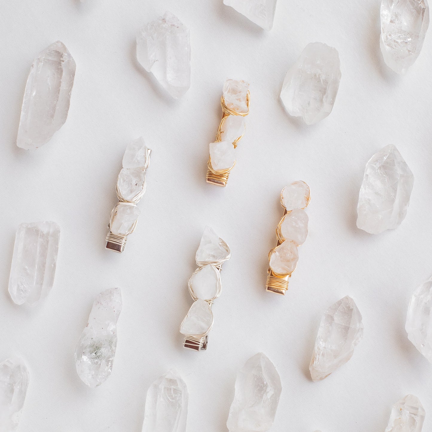 Raw Quartz Hair Clip