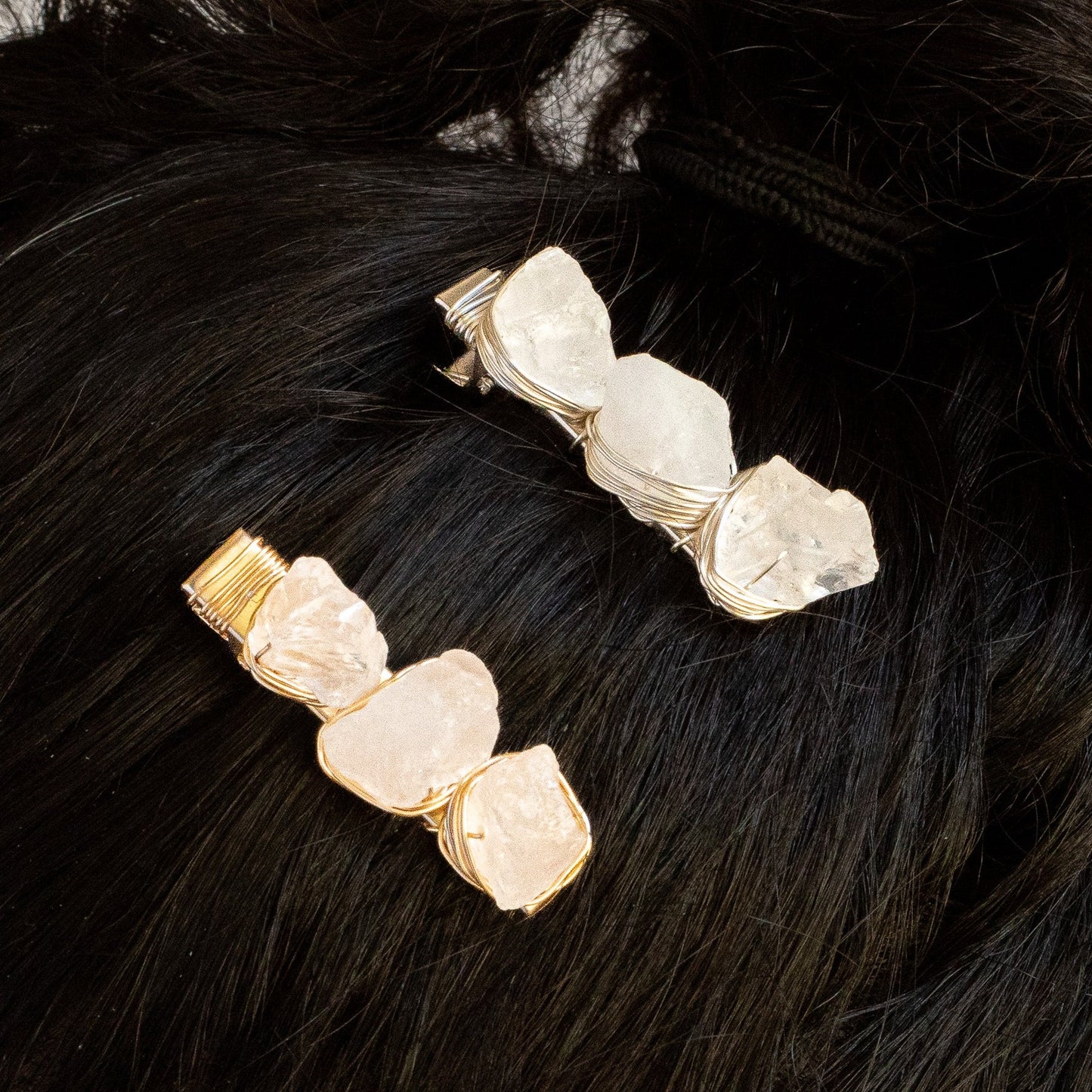 Raw Quartz Hair Clip