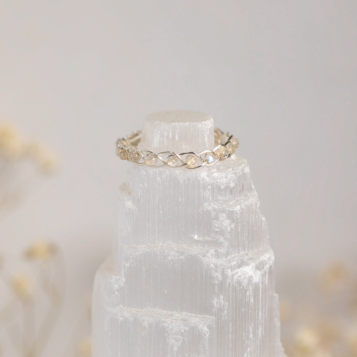 Labradorite Braided Wire Ring