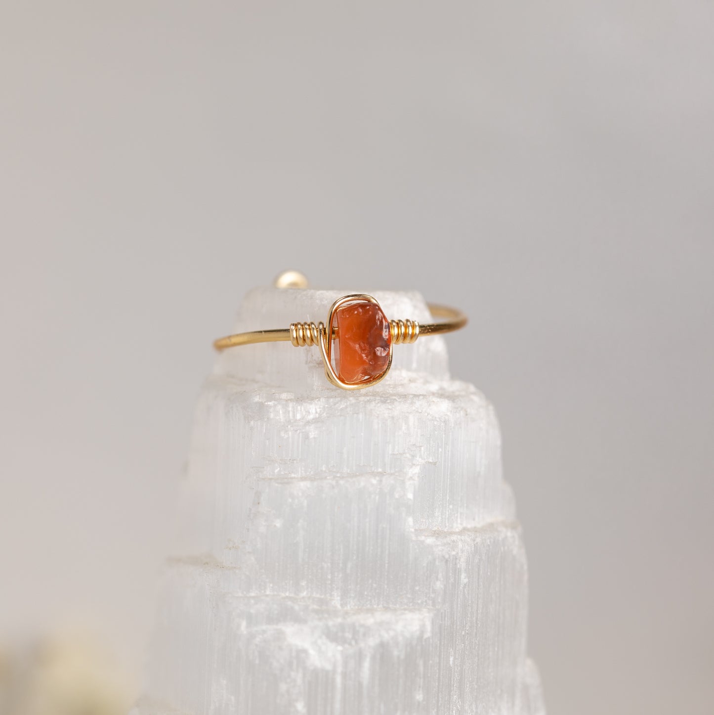 Dainty Adjustable Gemstone Ring