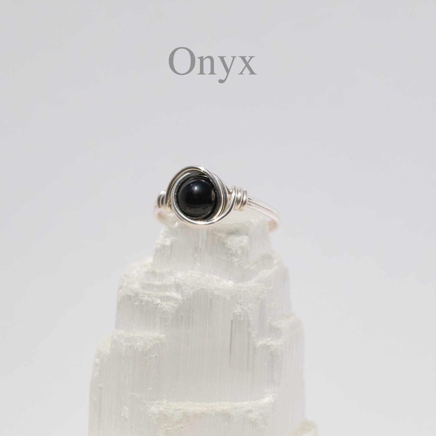 Wire Wrapped Gemstone Ring (Silver)