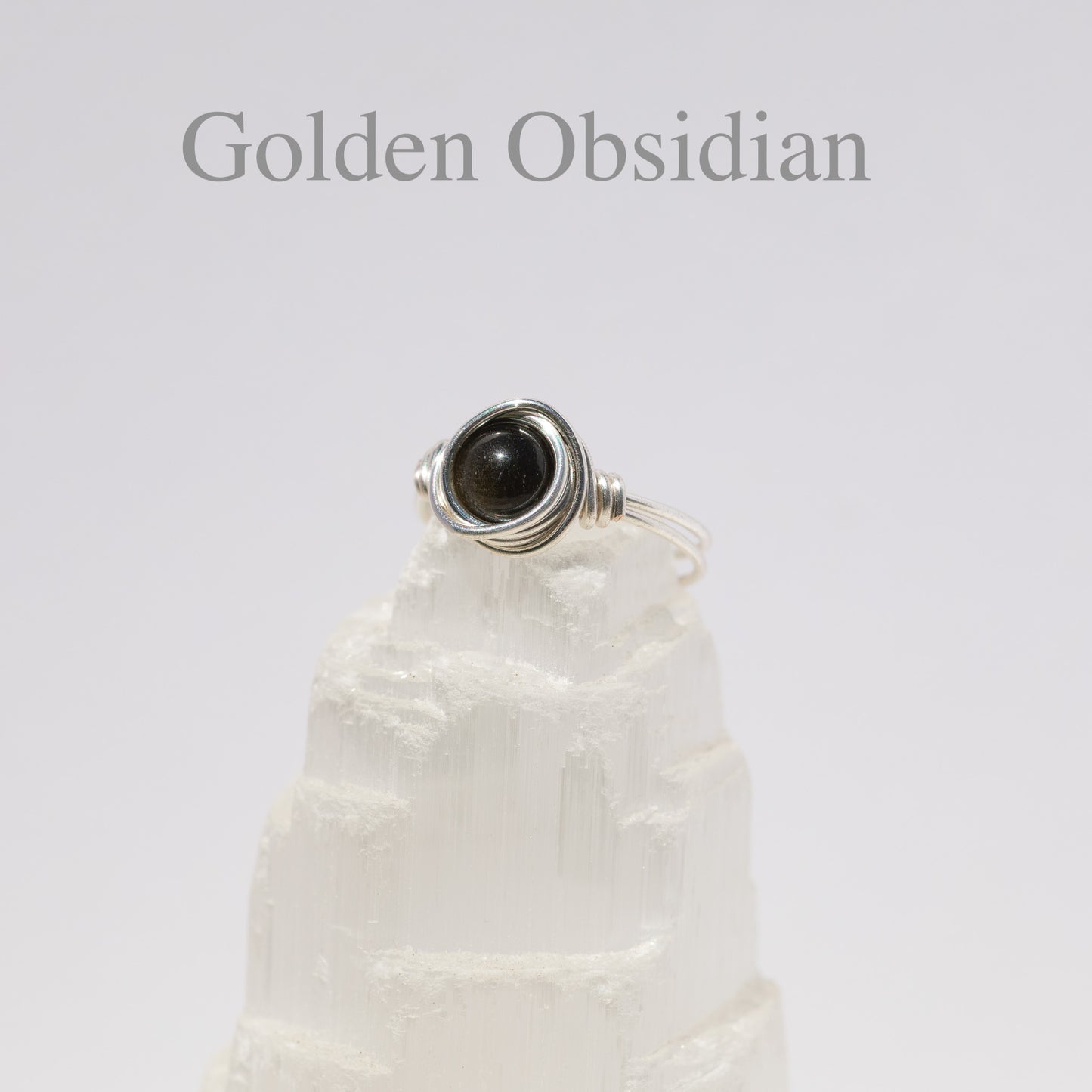 Wire Wrapped Gemstone Ring (Silver)