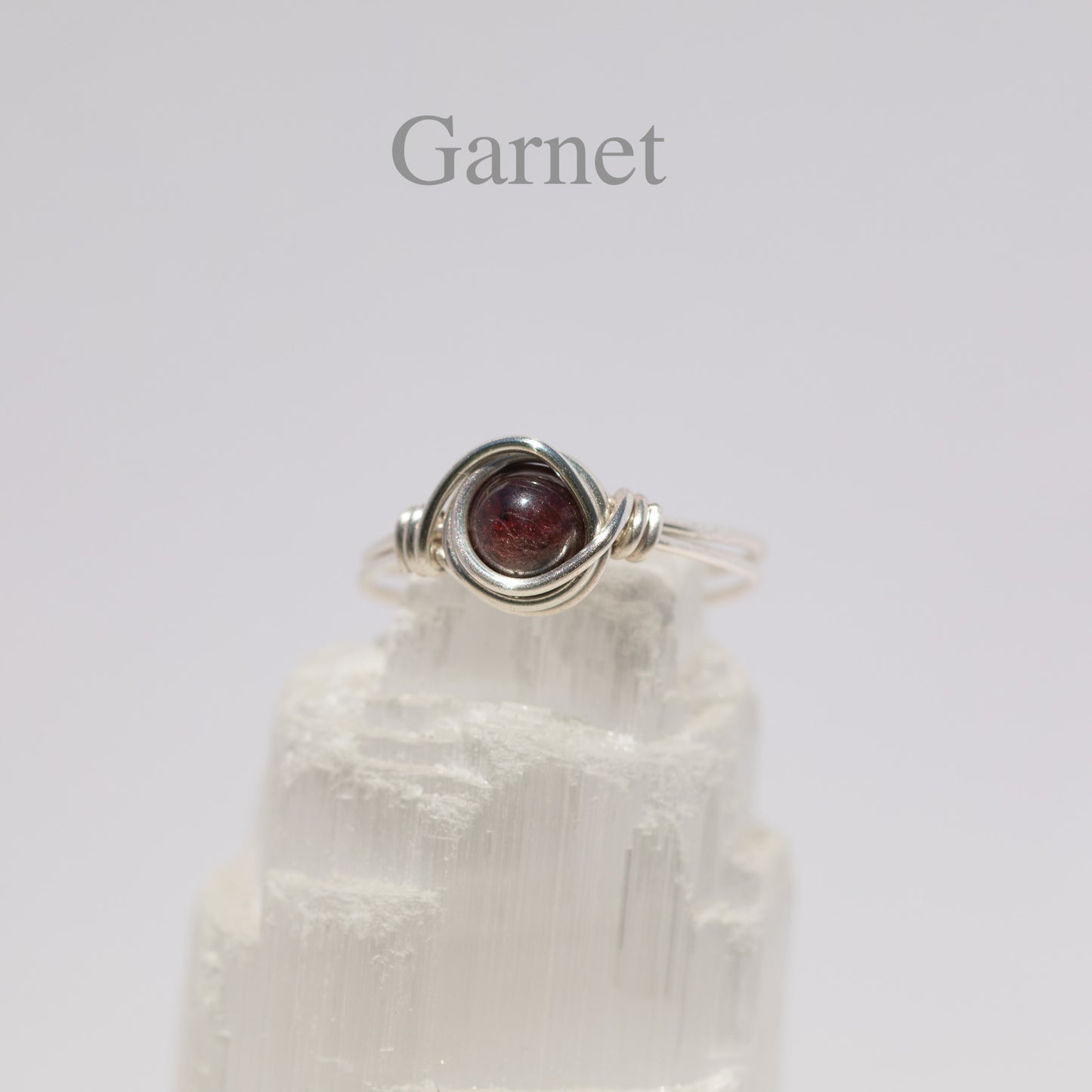 Wire Wrapped Gemstone Ring (Silver)
