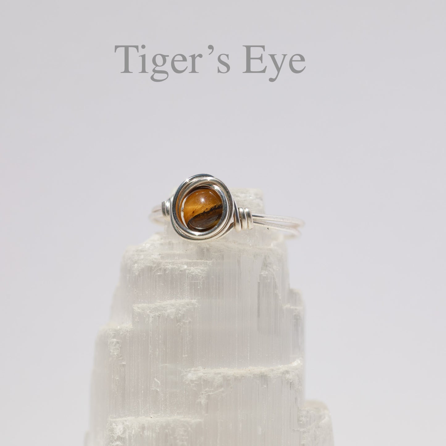 Wire Wrapped Gemstone Ring (Silver)