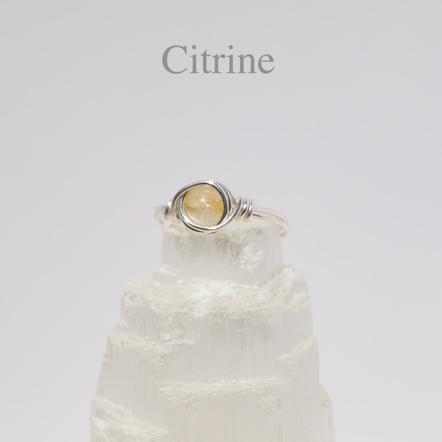 Wire Wrapped Gemstone Ring (Silver)