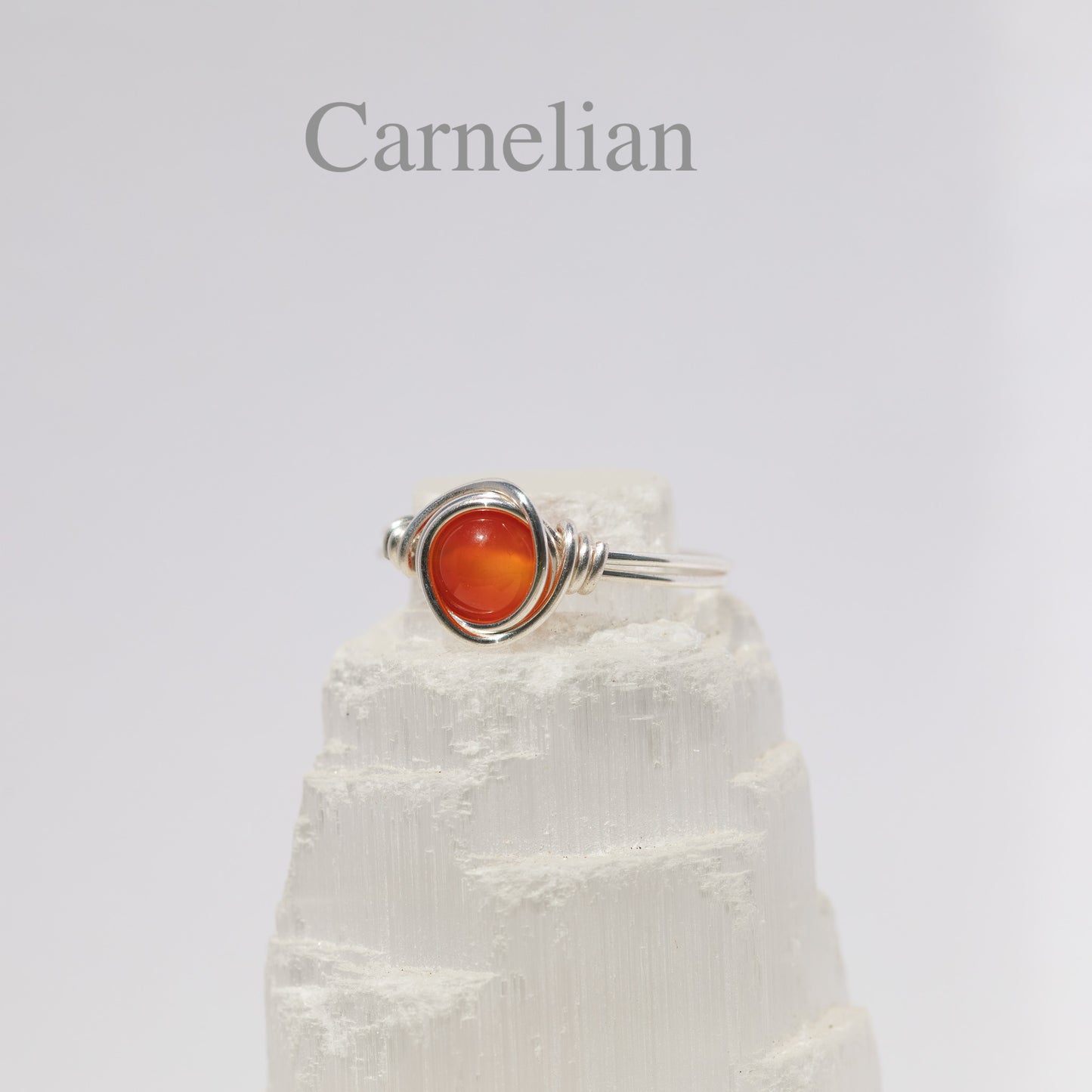 Wire Wrapped Gemstone Ring (Silver)