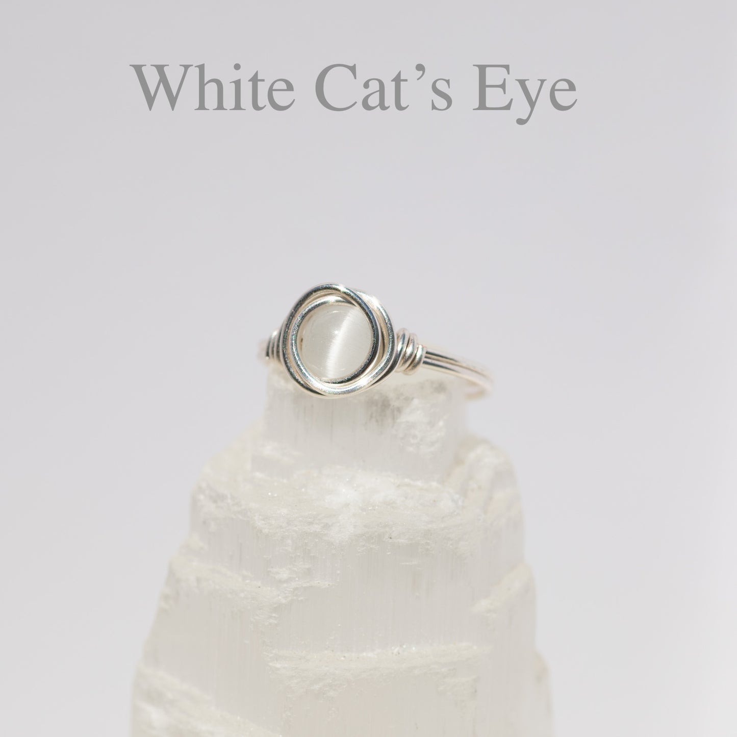 Wire Wrapped Gemstone Ring (Silver)