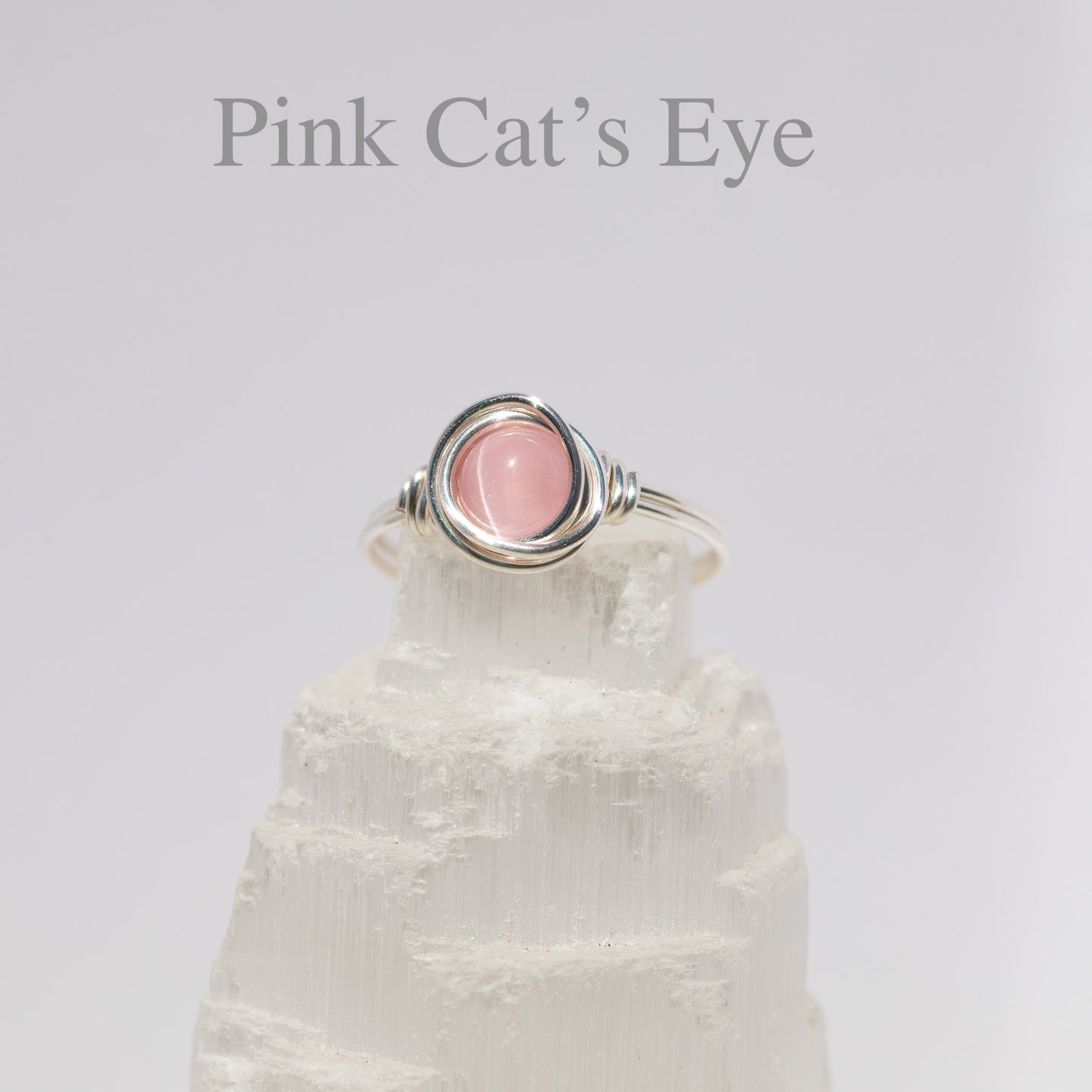 Wire Wrapped Gemstone Ring (Silver)