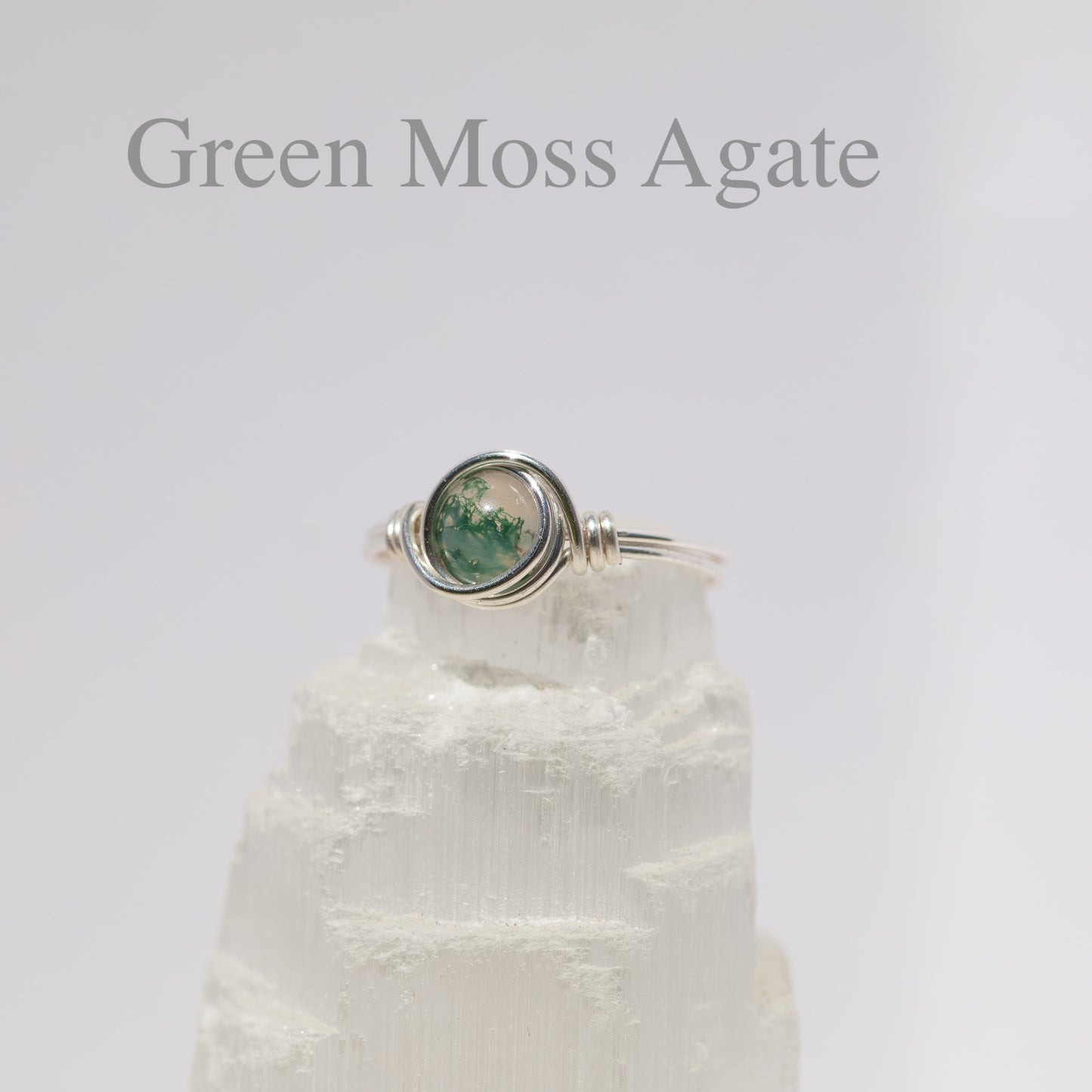 Wire Wrapped Gemstone Ring (Silver)