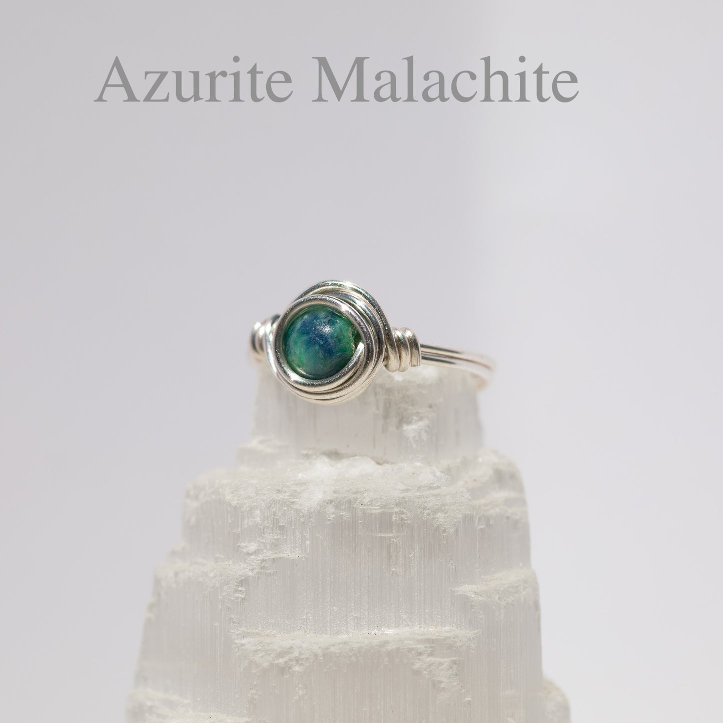 Wire Wrapped Gemstone Ring (Silver)