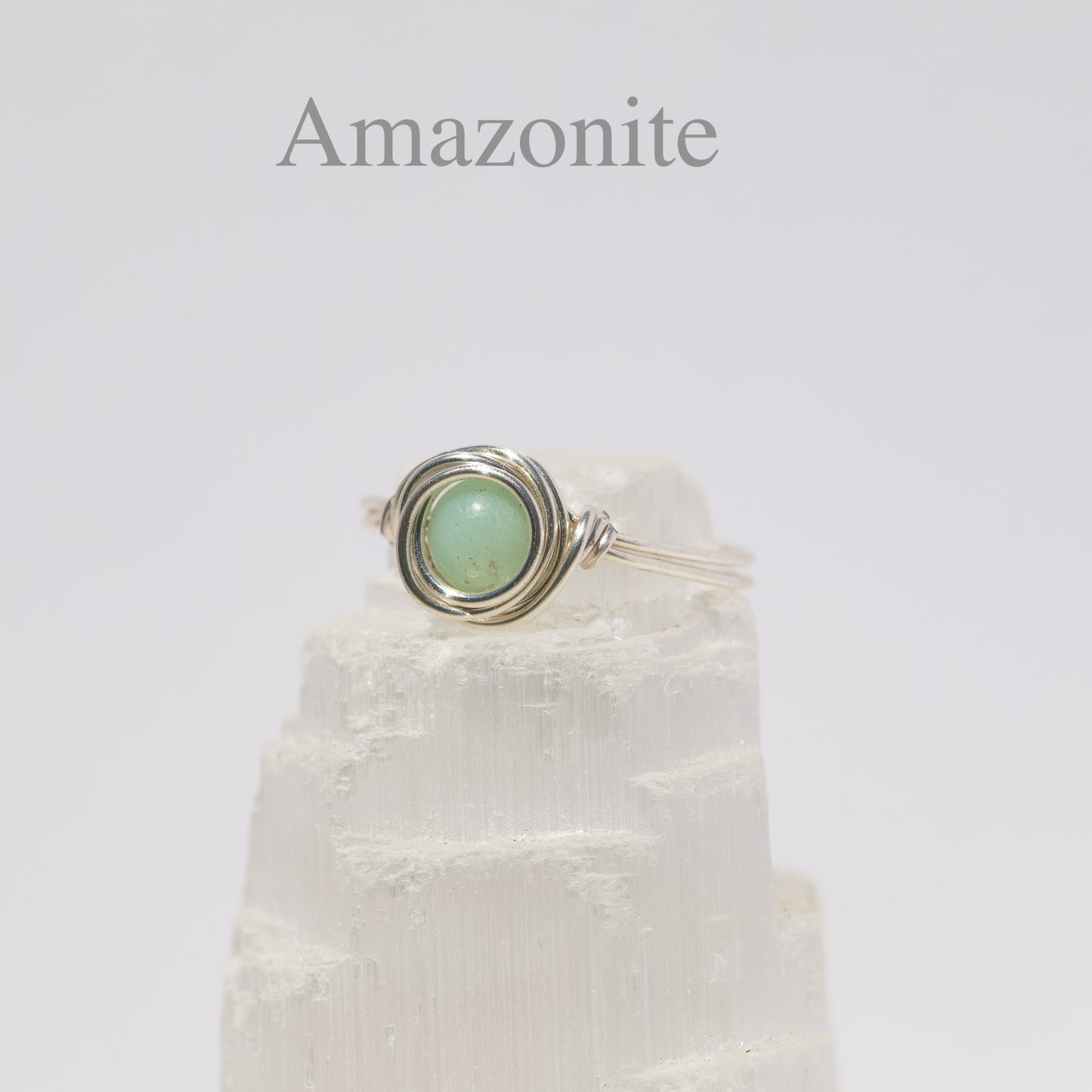 Wire Wrapped Gemstone Ring (Silver)