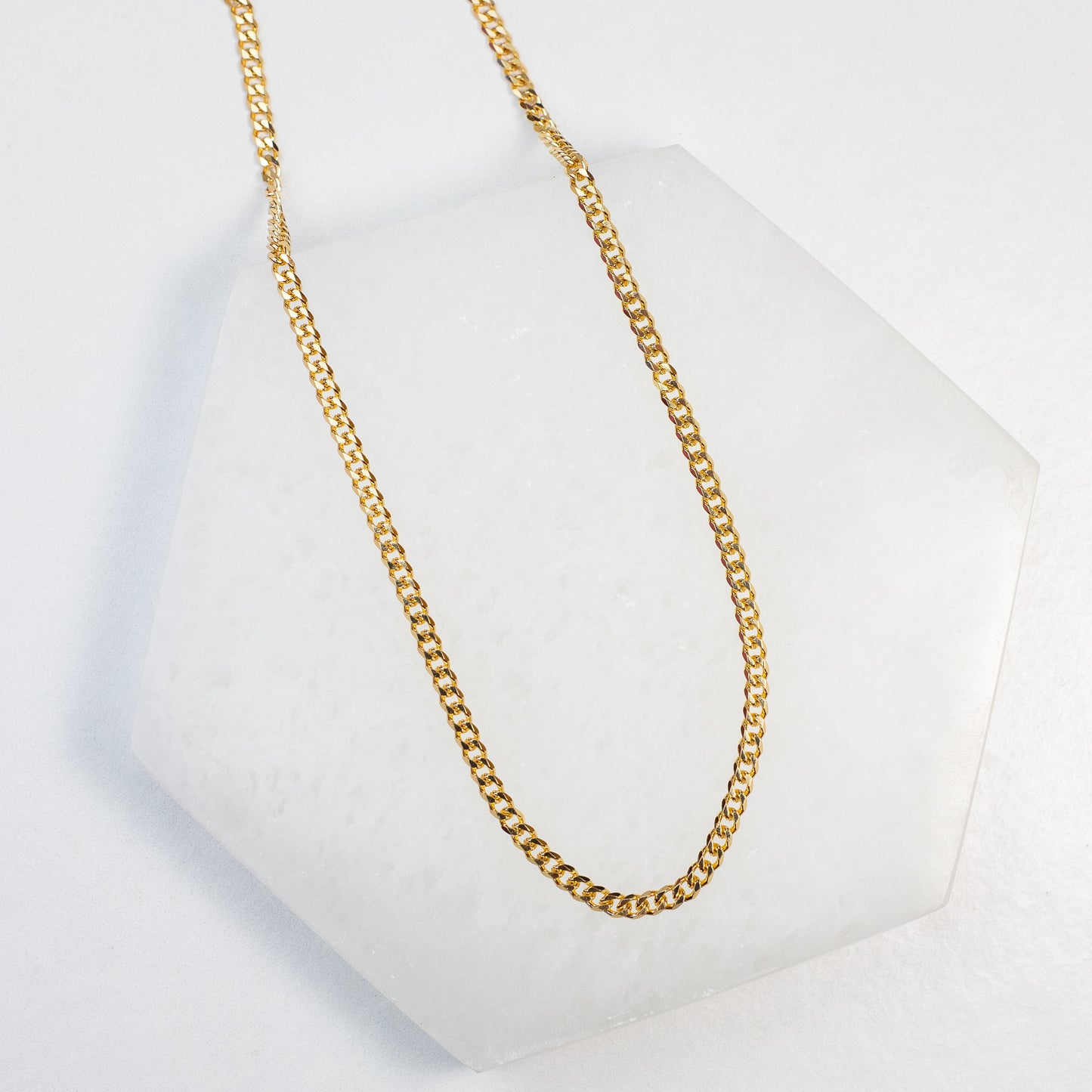 Thin Cuban Chain Necklace (18k Gold Filled)