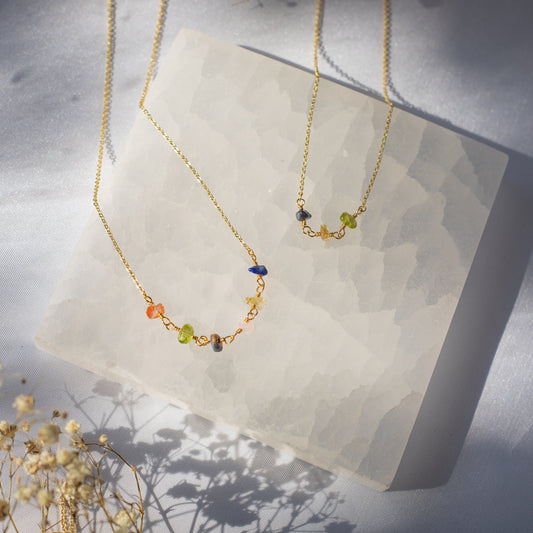 Custom Family Birthstone Freeform Crystal Choker