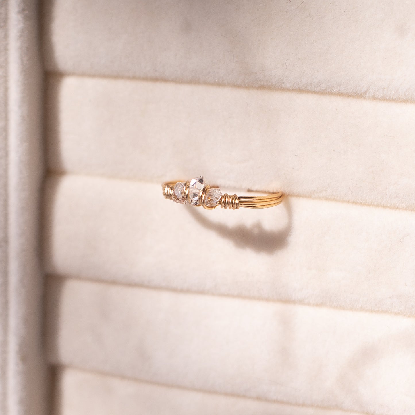 Dainty Herkimer Diamond Ring