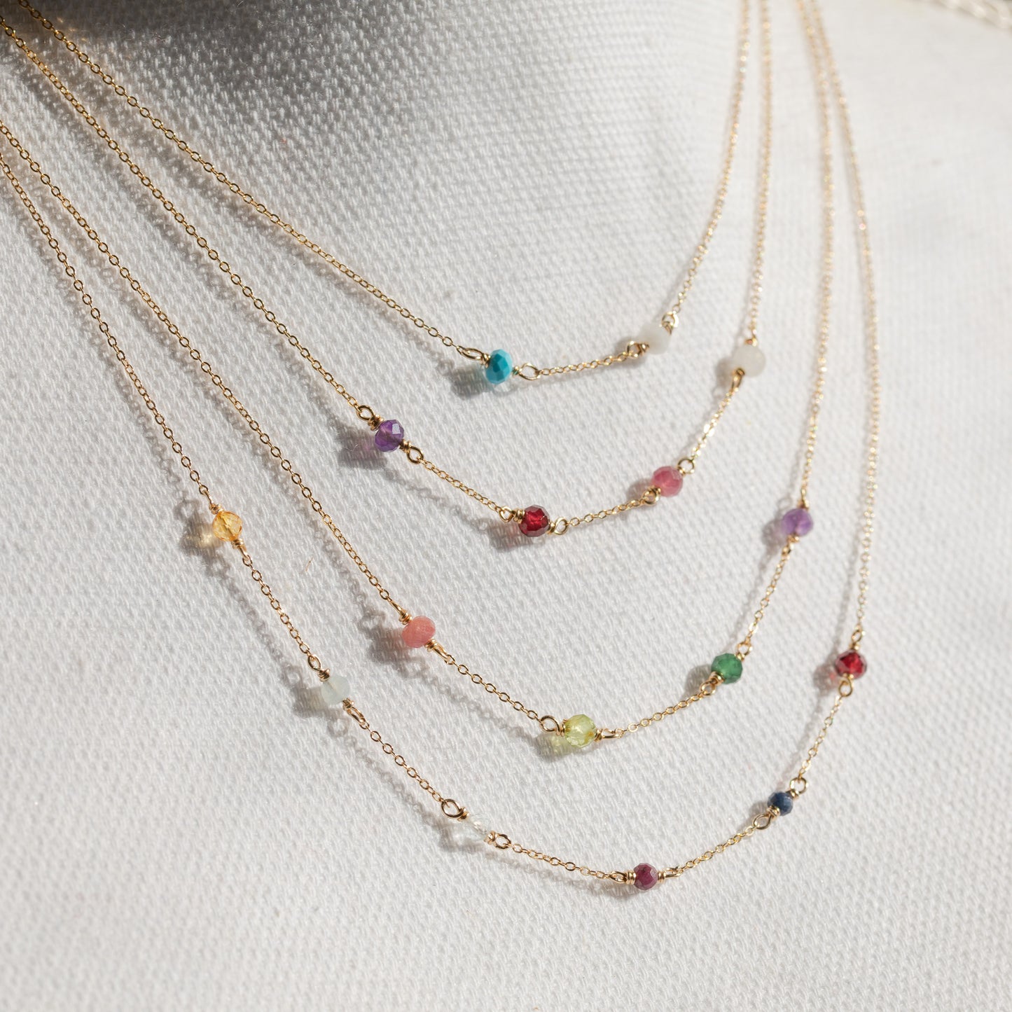 Custom Family Birthstones Necklace (14k Gold Fill)