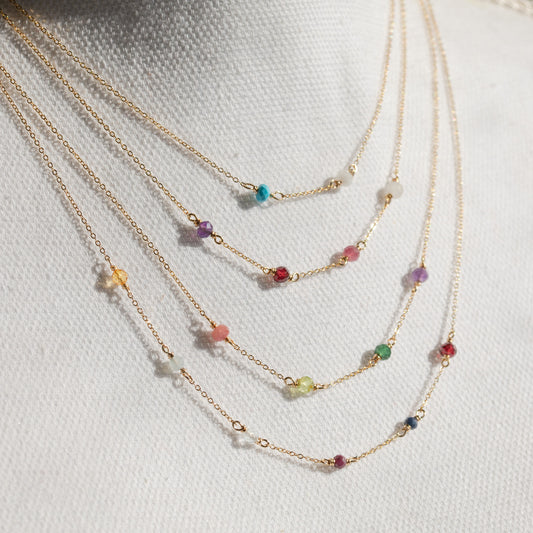 Custom Family Birthstones Necklace (14k Gold Fill)