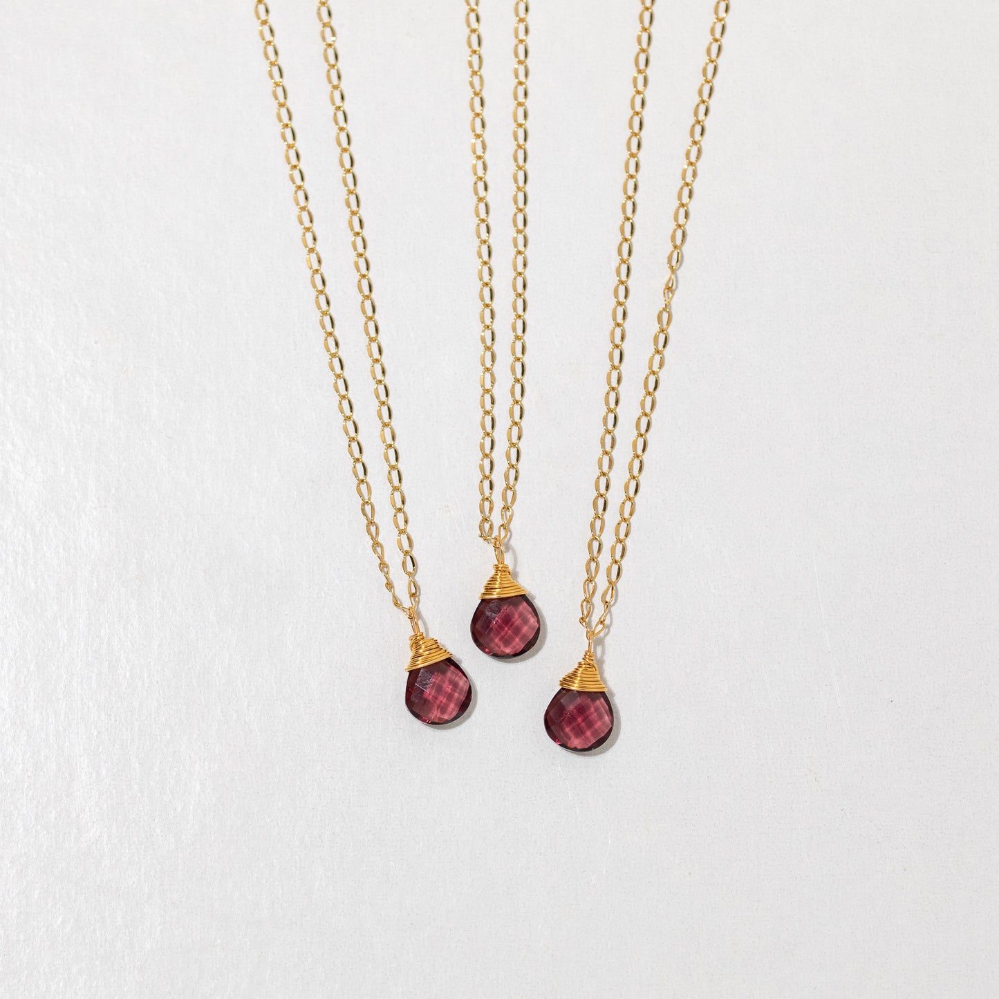 Dainty Plum Drop Necklace