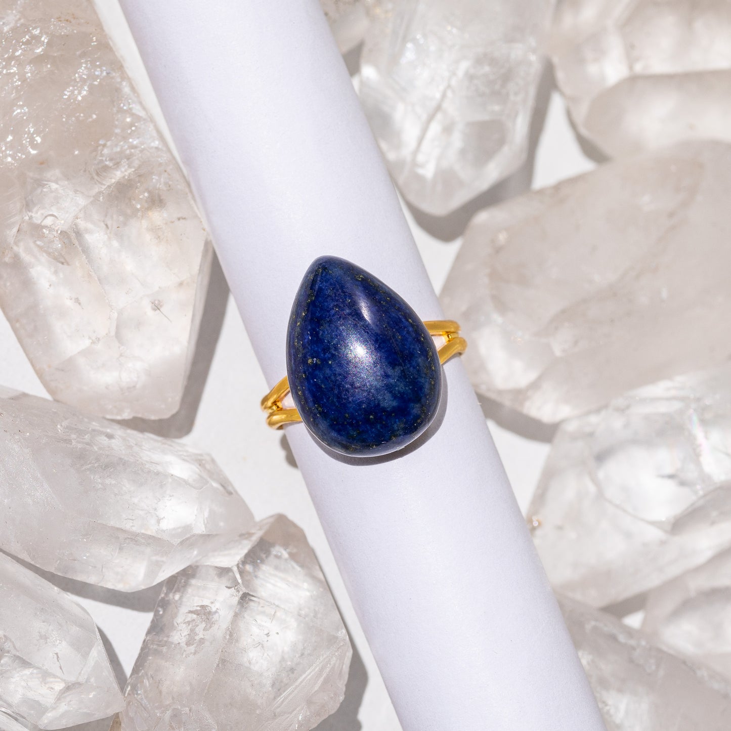 Teardrop Gemstone Adjustable Statement Ring