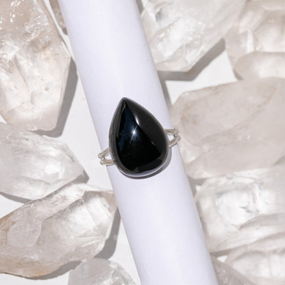 Teardrop Gemstone Adjustable Statement Ring