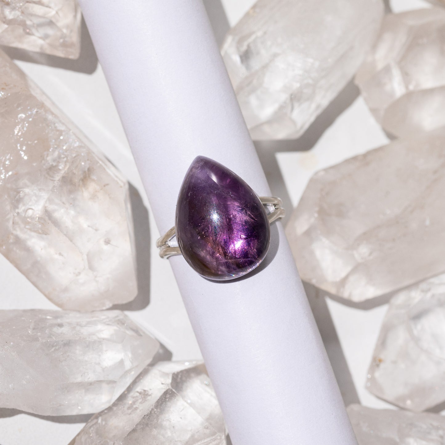 Teardrop Gemstone Adjustable Statement Ring